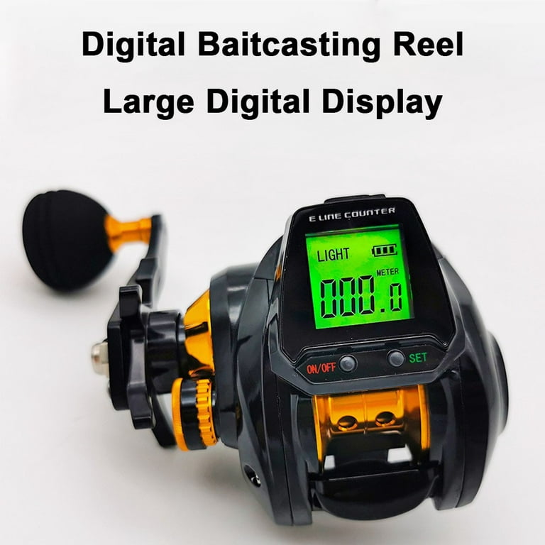 6.3:1 Digital Fishing Baitcasting Reel with Accurate Line Counter Large  Display 