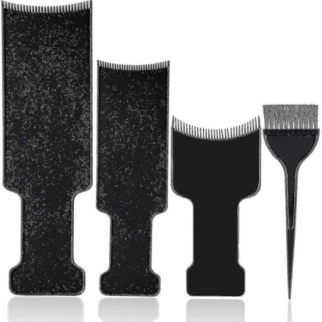 4 Pieces Balayage Highlighting Board With Teeth Hair Dye Paddle Highlighting Brush