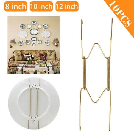 Decorative Wall Plates For Hanging 10 Pack 12/10/8Inch Plate Hangers for the Wall Plate Decorative Dish Display Tray Holder for Home Decoration ()