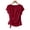 Red, variant on Ussuma Crew Neck Tie Up Women's Blouses Short Sleeve Ruffle Stylish Solid Color Vintage Fashionable Women Shirts Elegant and Intellectual Work Date Outdoor Photography