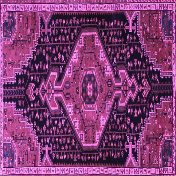 Ahgly Company Indoor Square Persian Purple Traditional Area Rugs, 8' Square