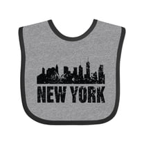 Inktastic New York Skyline Grunge Boys or Girls Baby Bib