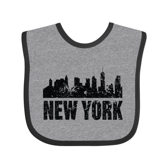 Inktastic New York Skyline Grunge Boys or Girls Baby Bib