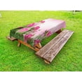 thumbnail image 1 of Flower Outdoor Tablecloth, Spring Season Time Roses with Leaves and Buds with Pink Ombre Atmosphere Image, Decorative Washable Fabric Picnic Table Cloth, 58 X 84 Inches,Pink and Green, by Ambesonne, 1 of 2