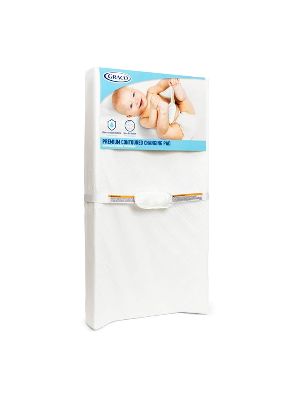 Graco PEVA Contoured Water-Resistant Diaper Changing Pad, White