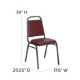 thumbnail image 4 of Bowery Hill Banquet Stacking Chair in Burgundy and Silver, 4 of 9