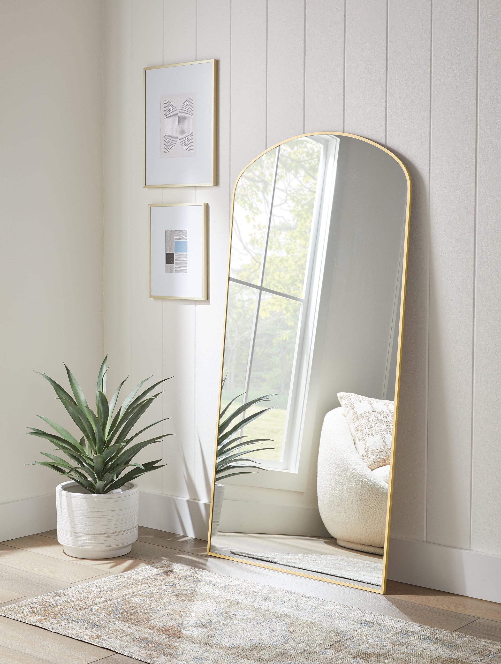 Better Homes & Gardens 30x60 Gold Arched Large Full-Length Floor Mirror for Bedroom or Entryway
