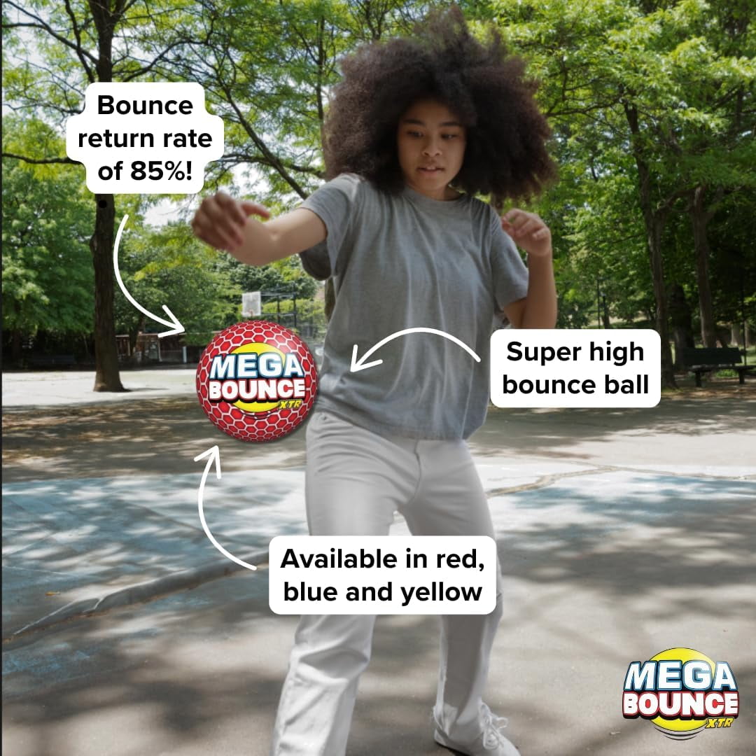 Wicked Mega Bounce XTR - The World's Bounciest Ball. Super High Bounce Ball. Throw The Bouncy Ball Down Hard & Watch It Soar Way Higher Than A 2 Story Building…It Really Is MEGA!