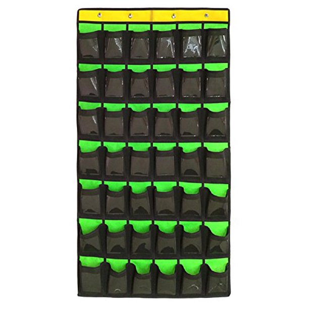 nimes hanging organizer classroom pocket chart for cell phones calculator holder with diy clear card pockets 42 pockets walmart com