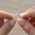 thumbnail image 4 of Pompeii 1/4ct Diamond Curved V Shape Ring Stackable Wedding Band 10k White Gold (,), 4 of 6