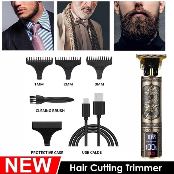 LCD Professional Hair Clippers Beard Trimmer Men Hair Cutting Cordless Barber Shaving Machine