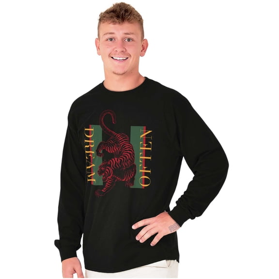 Urban Streetwear Dream Often Tiger Long Sleeve TShirt Men Women Brisco Brands S