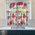 thumbnail image 3 of Pioneer Kitchen Curtains and Valance Set 36 Inch Tier the Peony Flowers 3 Pieces Set Dining Room Small Curtain Drapes Cafe Curtains Valance for Home Decor Rod Pocket, 3 of 6