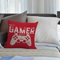 thumbnail image 2 of HGOD DESIGNS Best Gamer Throw Pillow Cover Decorative Ever Video Games Geek on Red Background Cushion Cover Pillow Cases Bedroom Livingroom 18" x 18", 2 of 6