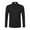 Black, variant on Mens Long Sleeve Polo Shirts Button Up Solid Color Casual Work Wear Polos Fall Winter Cotton Tops (Black, Size M)