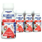 Equate Plus Nutritional Shakes, Strawberry, 8 fl oz, 6 Count