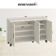 thumbnail image 3 of Costway 3-Door Buffet Sideboard Storage Credenza Cabinet Console Adjustable Shelf White Wash, 3 of 11
