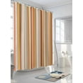thumbnail image 5 of Burnt Orange Striped Waterproof Fabric Shower Curtain, Farmhouse Orange Ombre Stripes Shower Curtain for Bathroom Curtains Bathtubs Hotel Washable Shower Curtains with 12 Hooks Extra Long 72x96, 5 of 6