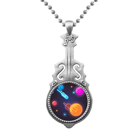 universe alien monster spscenery pendant jewelry music guitar torque hangtag
