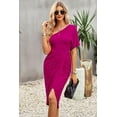 thumbnail image 5 of Ruched One-Shoulder Tulip Hem Dress, 5 of 13