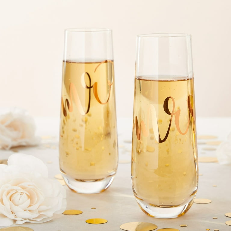 Custom 8 oz Happily Ever After Champagne Toasting Flutes - Set of 2 Couple  gifts by Great Little Favor Co