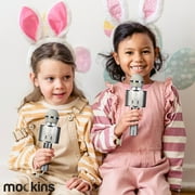 Mockins 2 Pack Silver Portable Microphones | Built in Bluetooth Speaker and Recording Mic