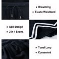thumbnail image 6 of ASUDESIRE Men's Athletic Shorts 2 in 1 Workout Running Shorts with Reflective Zipper Pockets and Towel Loop-Black-M, 6 of 8