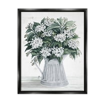 Stupell Industries Dogwood Flower Bouquet Painting Jet Black Floating Framed Canvas Print Wall Art, Design by Cindy Jacobs