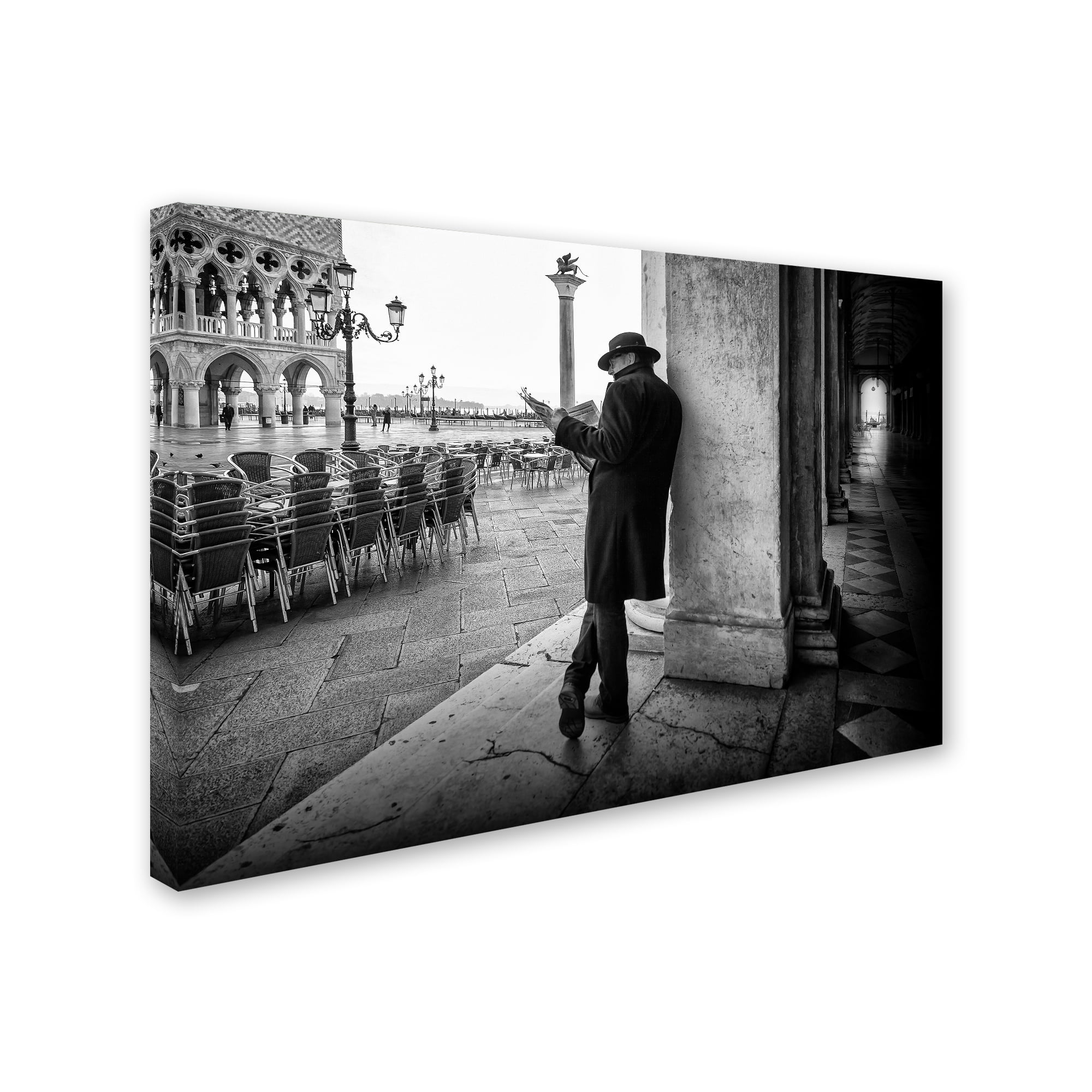Trademark Fine Art 'Mister B Still Reads' Canvas Art by Roswitha Schleicher Schwarz