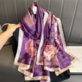 thumbnail image 5 of Elegant Floral Printed Satin Scarf, Versatile Shawl Wrap for Women,90-180cm,22, 5 of 59