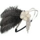 thumbnail image 4 of Diadema de plumas de avestruz, tocado para mascarada, banda para el cabello estilo Gatsby, 4 of 5