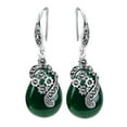thumbnail image 2 of Eosunjian Vintage Women Faux Emerald Water Drop Dangle Hook Earrings Jewelry Gift, 2 of 8