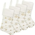 thumbnail image 4 of MOQIN Christmas Stockings - 19 Inch Cream White Faux Fur Xmas Stockings with Gold Sequin Snowflakes Super Soft Thick Plush Xmas Stockings for Christmas Decoration Holiday Decor, 4 of 9