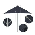 thumbnail image 2 of California Umbrella  6' Sq. Aluminum Frame, Fiberglass Rib Patio Umbrella, Push Open, Anodized Sliver Finish, Sunbrella Fabric Spectrum Indigo, 2 of 5