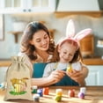 thumbnail image 2 of Binwennn Easter Bunnies Egg Storage And Decoration Bag Funny And Adorable Rabbit Designed Zippered Candy Wrap For Festive And Organization Small Cloth Bags Towel Closet Organizer Storage with Lids Bag, 2 of 6