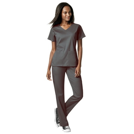 

WonderWink Scrubs Set PRO Women s Notch Neck Top & Knit Waist Pant
