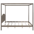 thumbnail image 7 of King Size Canopy Bed Frame, Wood Platform Bed  with Headboard and Support Legs, Modern Four Poster Bed for  Adults, Weight Capacity 700 Pounds, No Box Spring Needed, Brown, 7 of 7