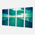 thumbnail image 2 of Blue Seascape With Wooden Pier - Bridge Canvas Art Print, 2 of 3