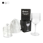 Premium Portable Wine Glass by OPUX | Unbreakable, Collapsible, BPA Free, Dishwasher Friendly | Ideal for Camping, Picnics, Outdoor and Indoor Use (Clear)
