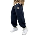 thumbnail image 2 of Spazoro Kids Boys Sweatpants, Fleece Lined Elastic Waist Soft & Warm Solid Color Casual Pants for Boys Navy Size 9 T, 2 of 4