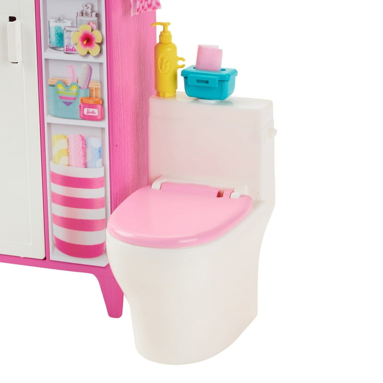 Barbie World Bathtime Toy Playset with 19 Dollhouse