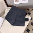thumbnail image 4 of Women Shorts Skirts Korean Irregular A Line Wide Leg Shorts Office Lady Elegant High Waist Solid Casual Suit Short Pants, 4 of 5
