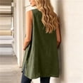thumbnail image 6 of Aboser Oversized Linen Shirts for Women Classic Sleeveless Long Tank Tops Summer Scoop Neck Blouses Loose Beach Vacation Shirt, 6 of 8