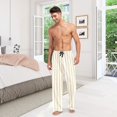 thumbnail image 6 of FORMRS Mens Pajama Pants with Pockets Cotton Sleepwear Lounge Bottoms Sizes S-2XL, Soft Brown Abstract Pattern, 6 of 7