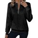 thumbnail image 1 of Chaqueta y abrigo informal de manga larga sin capucha para mujer, holgada, de invierno, de color liso, con media cremallera y estampado en relieve, con capucha y blusa, 1 of 6