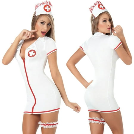 

VEKDONE 2023 Clearance Women Sexy Lingerie Cosplay Nurse Costume Nurse Dress Doctor s Overall Sexy Temptation Zipper Cosplay Nightwear