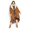 thumbnail image 3 of Aveology Women's Plus Size Teddy Faux Fur Fully Lined Jacket, 3 of 5