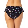 thumbnail image 2 of California Waves Junior's Ruffle Hipster Bikini Bottoms Swimsuit Black Size Small, 2 of 3