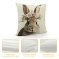 thumbnail image 4 of JEUXUS  Easter Bunny Throw Pillow Cover  Cute Rabbits Bunny Pillows Floral Easter Bunny Decor Throw Pillow Case Cushion Cover Decorations for Home Sofa Bed, 4 of 5
