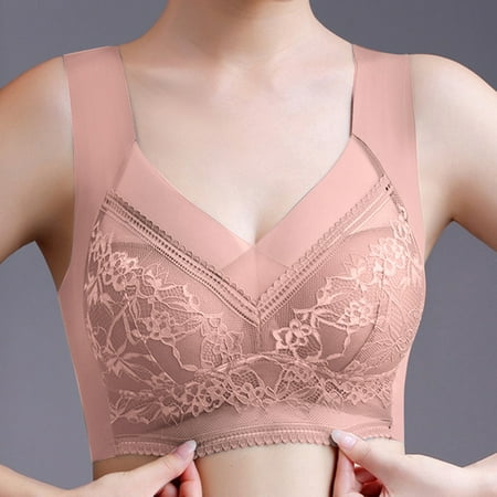 YEJIMAN Women Full Cup Thin Underwear Plus Size Wireless Sports Bra Lace Bra Breast Cover Cup Large Size Vest Bras  Brown Cotton Underwear For Women Seamless  Lace No Show Underwear For Women